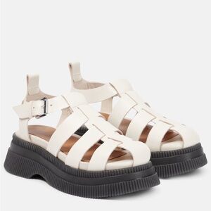 Ganni • Leather Platform Sandals